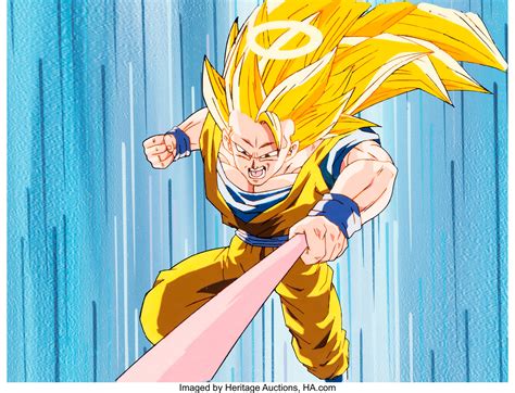Dragon Ball Z Episode 245 Goku Super Saiyan 3 Production Cel With Lot
