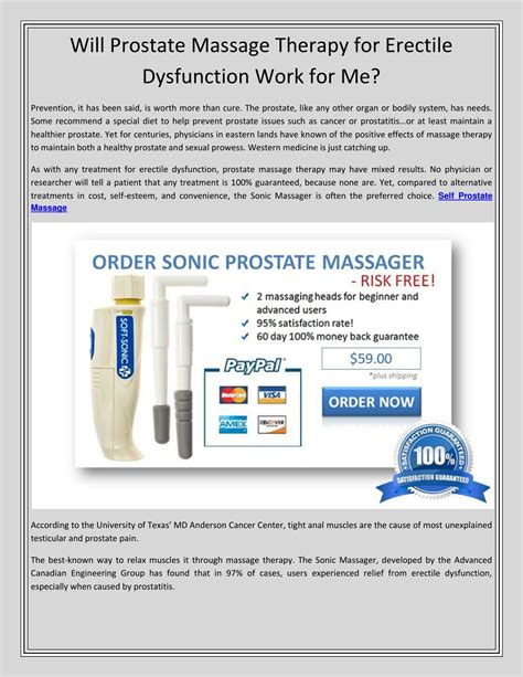 Ppt Prostate Massage Therapy For Erectile Dysfunction Powerpoint