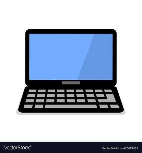 Laptop Flat Icon Computer Symbol Royalty Free Vector Image
