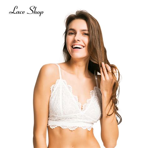 Buy Laceshop New Fashion Women Intimates White Sexy Push Up Lace Bralettes Trim