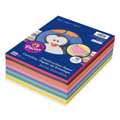 Lightweight Construction Paper 10 Assorted Colors 9 X 12 500
