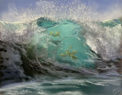 Coastal symphony, me, soft pastel, 2022 : r/Art