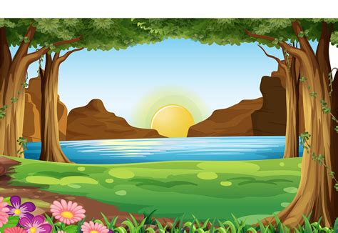 A River At The Forest 522624 Vector Art At Vecteezy