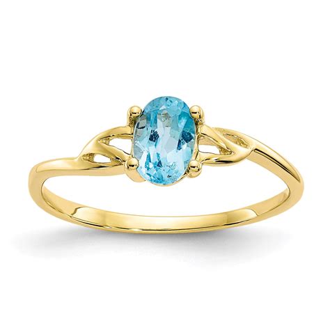 Bonyak Jewelry 10k Polished Geniune Blue Topaz Birthstone Ring In 10k