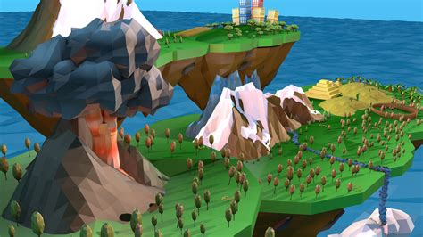 Low Poly Floating Islands Floating Island Low Poly Islands Animation