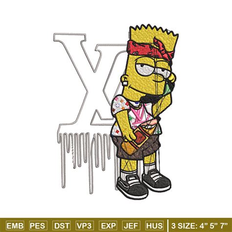 Bart Simpson Lv Embroidery Design Lv Embroidery Embroidery Inspire
