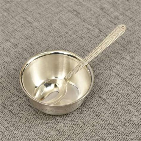 Goldtideas Pure Silver Bowl With Spoon For Babykids Silver Bowl