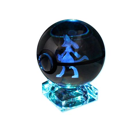 Pokemon Lucario Crystal Poke Ball Night Light With Crystal Base And