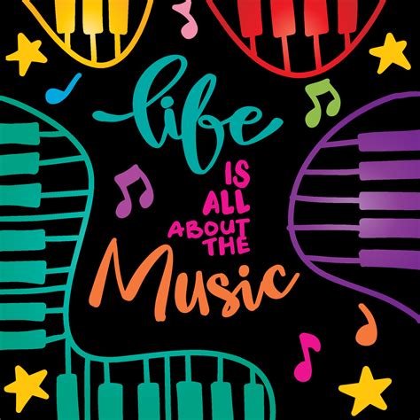 Life Is All About The Music Hand Lettering Poster Music Quotes Vector Art At Vecteezy