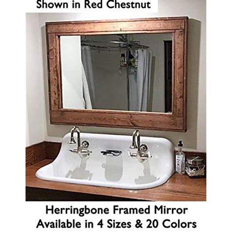 Herringbone Reclaimed Wood Framed Mirror Available In 4 Sizes And 20