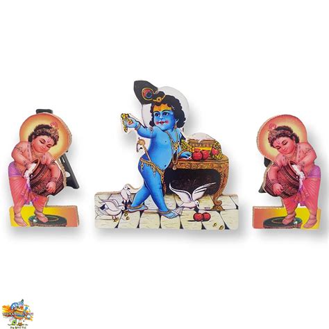 Buy Brij Sugandha Krishna Makhan Leela Wooden Mdf Set Of Krishna With