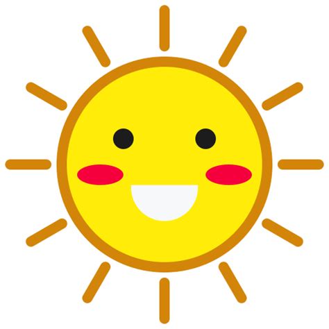 Emoticon Happy Smile Smiley Sun Weather Icon Free Download