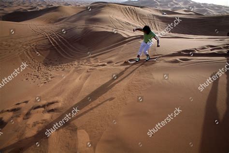 Sandboarding Desert Dubai United Arab Emirates Editorial Stock Photo