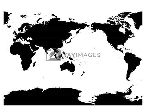 Royalty Free Vector Australia And Pacific Ocean Centered World Map