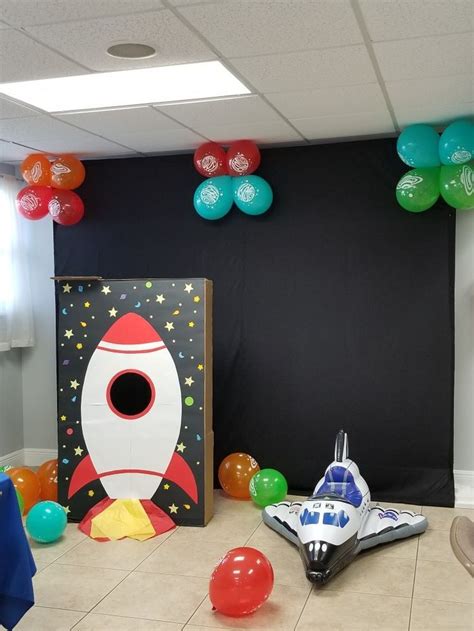 Rocket Photo Booth And Inflatable Space Ship Birthday Decoration Outer
