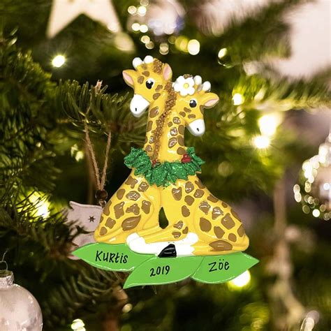 Giraffe Couple Personalized Ornament