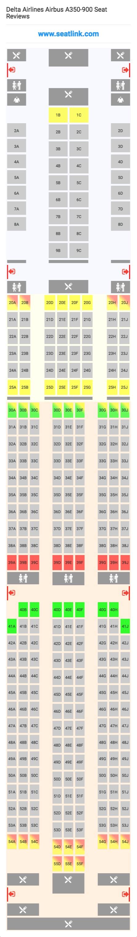 Delta Airlines Airbus A350 900 Seating Chart Updated May 2022 Seatlink