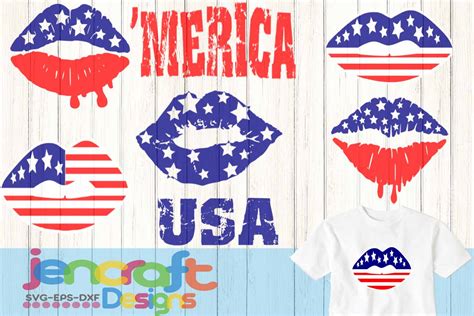 Fourth Of July Lips Svg For Silhouette