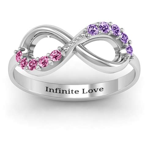 Personalised Birthstone Infinity Accent Ring Custom Made By Yaffie