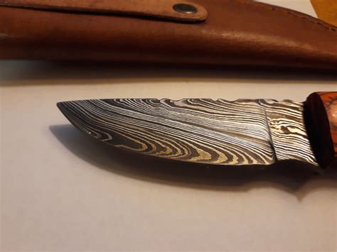 Damascus Skinner Knife Full Tang With Sheath