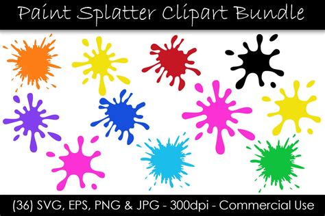 Paint Splatter Svg Bundle Paint Splash Clip Art 357818