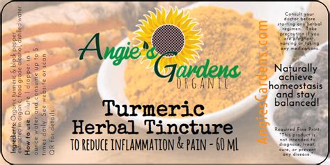 Organic Turmeric Root Tincture Angie S Gardens