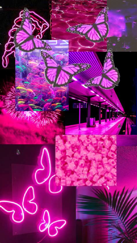 Neon Pink And Purple Aesthetic Collage Goimages Today