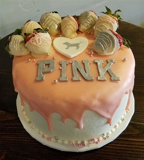 Victorias Secret Pink Strawberry Cake Adrienne And Co Bakery Cake Strawberry Cake Bakery