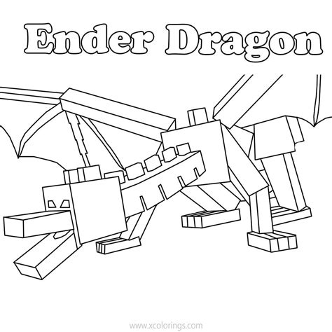 Minecraft Ender Dragon Coloring Pages Sketch Coloring Page