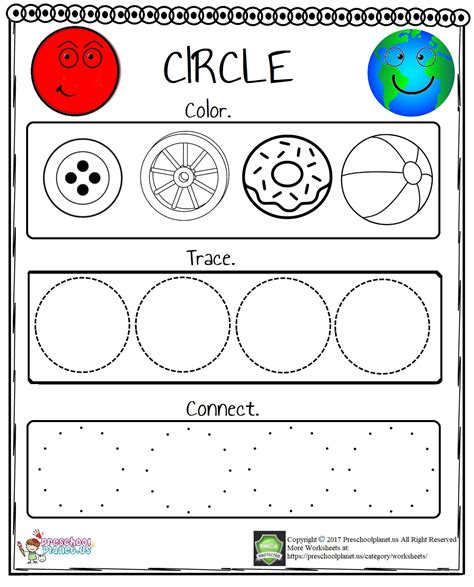 Tracing Circle Worksheets For Preschool Activity Shelter Kids Tracing