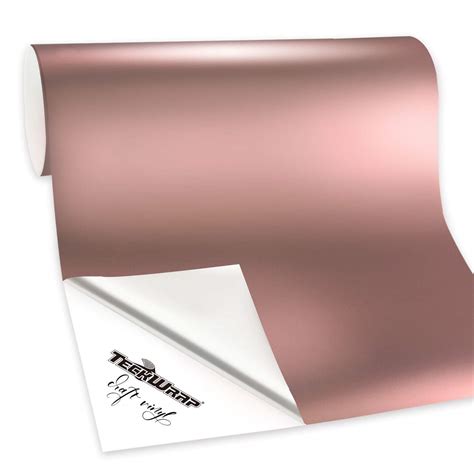 Teckwrap Rose Gold Metallic Satin Chrome Adhesive Craft Vinyl1ftx5ft