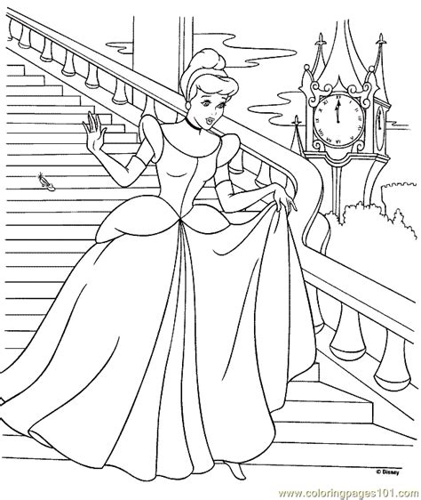 Printable Cinderella Coloring Page Clip Art Library