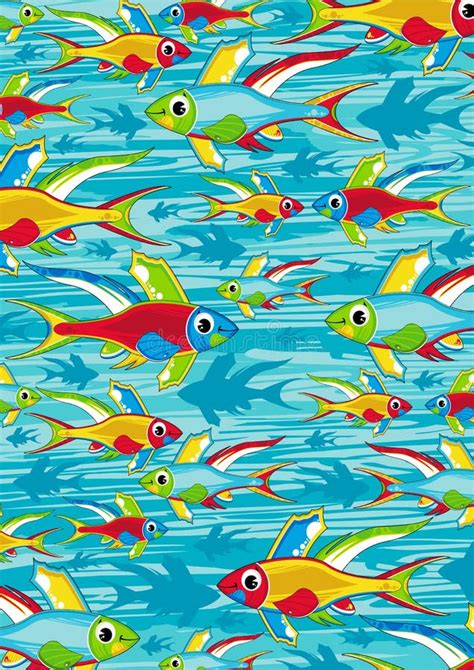 Cute Tropical Fish Pattern Stock Vector Illustration Of Cute 85261789