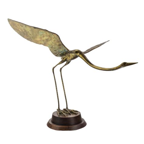 Sold Price Hattakitkosol Somchai Crane Bird Bronze Sculpture May 3