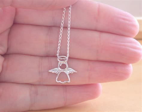 Sterling Silver Guardian Angel Pendant Chain Silver Angel Necklace