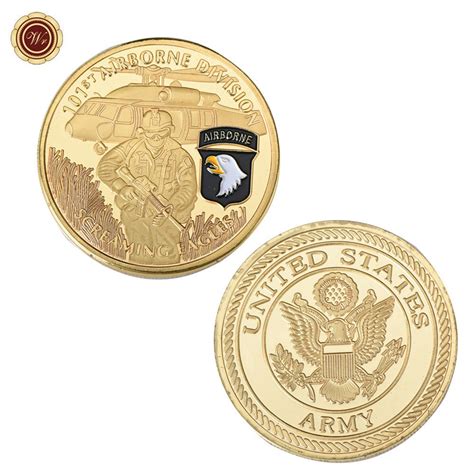 Wr Air Borne Challenge Coin American Army Gold Plated Coin Customized