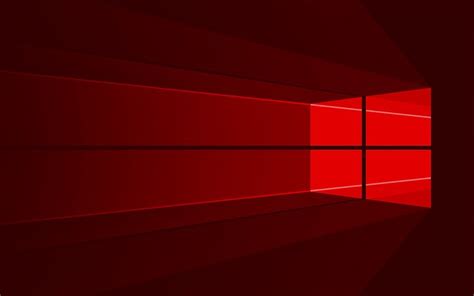 Download Wallpapers Windows 10 Red Logo 4k Minimal Os