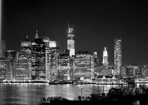 New York City Bw Tribute In Lights And Lower Manhattan At Night Black