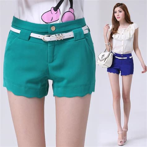 2014 Korean The New Slim Shorts Fashion Wave Cuffs Solid Summer Casual