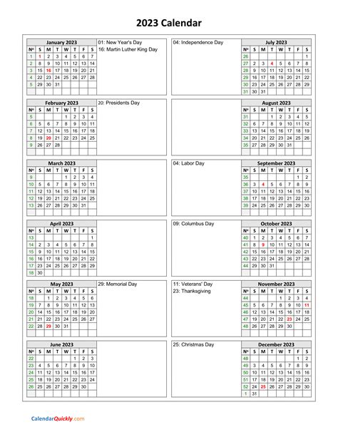 Holidays Calendar 2023 Vertical Calendar Quickly Riset