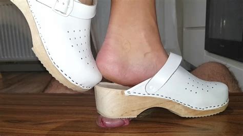 Sexy Sadistic Sophie Cock And Balls Deformed Under Wooden Clogs Soles