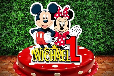 Mickey Y Minnie Mouse Cake Topper Personalizado Topper Pastel Etsy