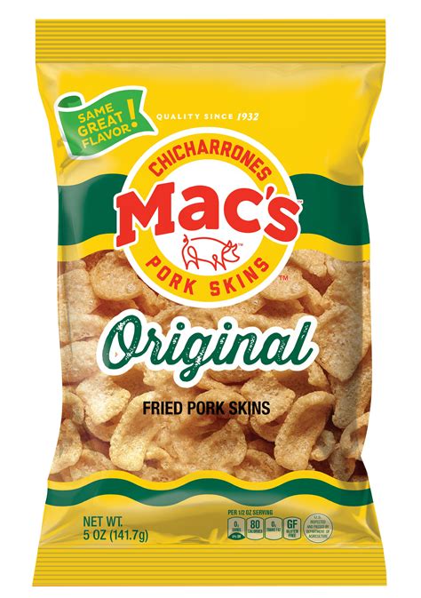 Macs Original Crispy Fried Pork Skins 5 Oz Bag