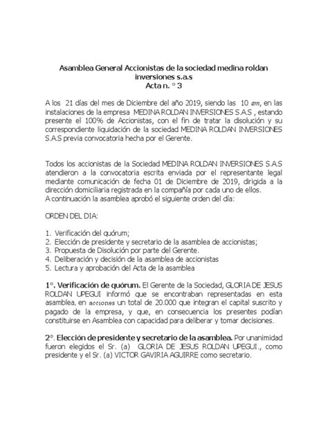 14 Modelo Acta Disolucion Pdf Gobierno