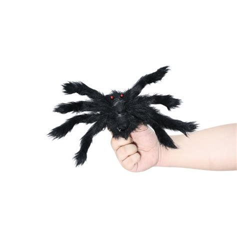 ziyixin light up black hairy spider realistic scary glowing plush spider halloween party