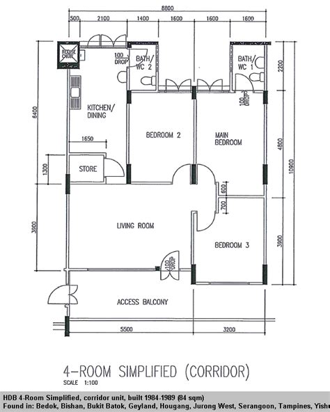 Singapore Hdb 4 Room Floor Plan The Floors