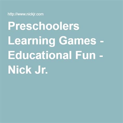 Preschoolers Learning Games Educational Fun Nick Jr Learning
