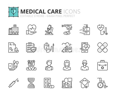 Het Ziekenhuis En Medische Pictogrammen Vector Illustratie