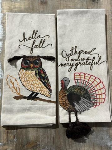 Turkey Owl Tea Towel Set The Crafty Decorator