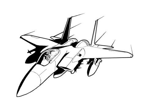 F 15 Fighter Jet Clipart Clipart Kid Airplane Coloring Pages Train
